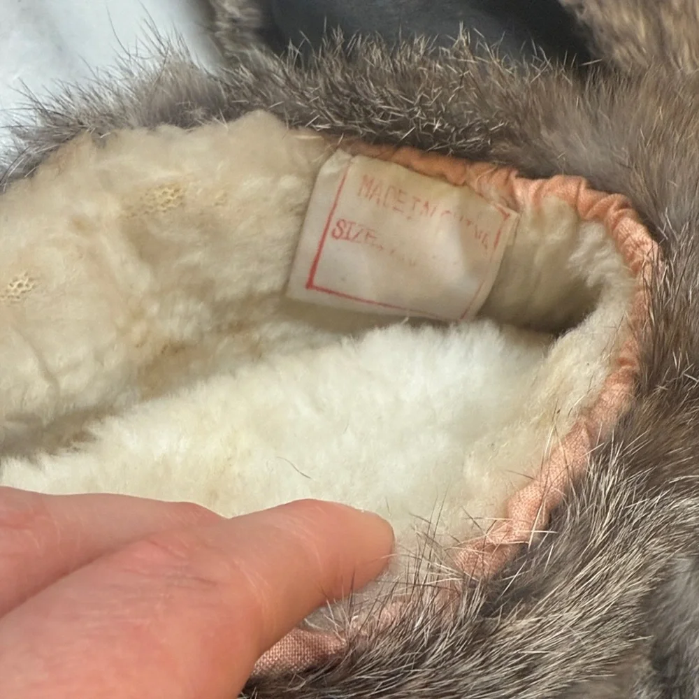 Rare Vintage Rabbit Fur Extra Long Mittens Gloves